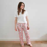 Ladies Pink Penguin Pyjamas Set